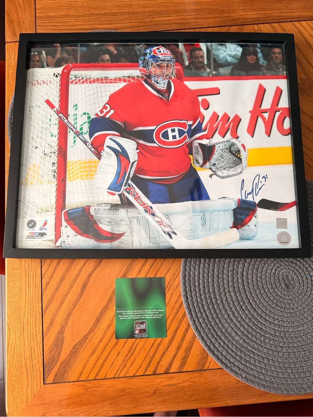 Carey Price Signed Montreal Canadiens Framed Photo with COA
